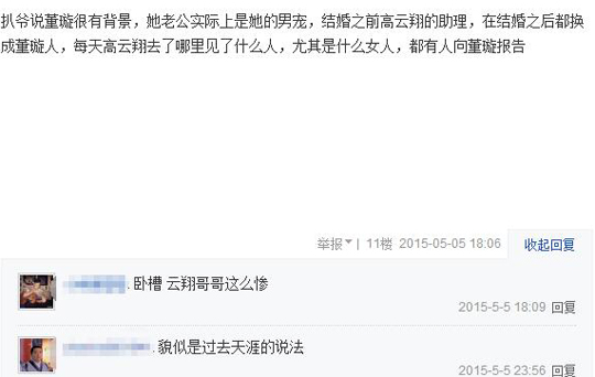 高云翔的前妻是张露吗 董璇拉皮条天涯扒皮