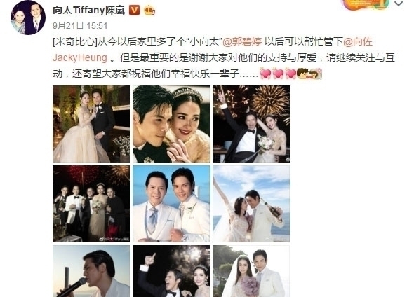 向太发文认向佐与郭碧婷结婚